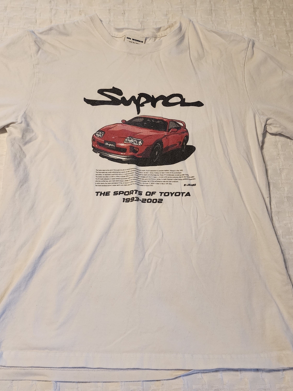 Supra White Tee with Red Toyota Graphic